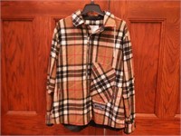 Highland plaid half- zip shirt jacket
