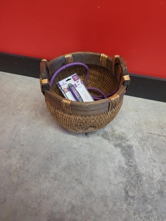 Woven basket & dog supplies