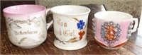 3 Antique Small Remembrance Cups