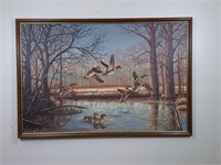 Letterman Framed Duck Painting 63" x 43"