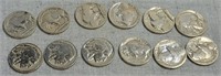 Buffalo Nickels.  12 count
