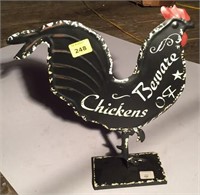 Beware of chickens sign, 15" tall