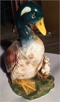 Duck family statue, 19" tall