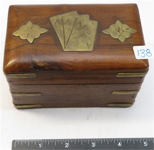 Brass Decorated Playing Card Box