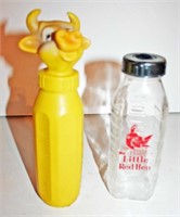 2 Pcs. Glass Little Red Hen Nursing Bottle,