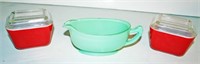 3 Pcs. Pyrex (2) Lidded Refrigerator Dishes,