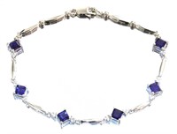 Elegant 3.10 ct Sapphire & Diamond Bracelet