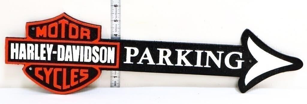 Cast iron Harley Parking arrow sign