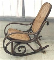 Bentwood Rocking Chair with Inset Cane Back & Seat