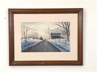 Framed Winter Scene Print 18" x 14"