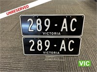 Victorian Number Plates 289 AC