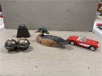 Bells, Wood Duck and Toy Car