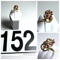[F] Stamped 14K Gold Garnet Ring [4.60g]