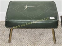 Vintage Green Leather Footstool