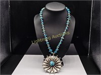 STERLING SILVER TURQUOISE NECKLACE