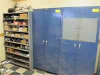 (2) 2-Door Metal Cabinets & Multi Shelf Unit and