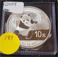 2014 PANDA 1 0Z SILVER ART ROUND