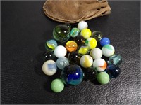 Vintage Marbles and Bag