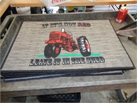 16" X27" DOOR MAT - RED TRACTOR