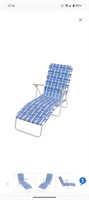 RIO Folding Web Lounge Chair, Blue / White
