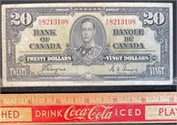 1937 BANK OF CANADA TWENTY DOLLAR BANK NOTE