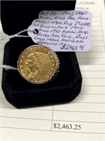 $5 1910 INDIAN HEAD GOLD COIN 14KT GOLD RING