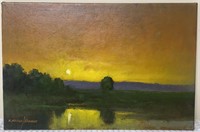 Sunset Countryside by R. Michael Shannon Oil