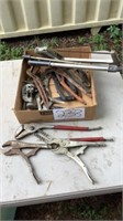 Blue point large pliers, vise grips, pipe cutter,