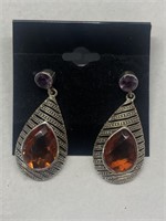 Nickey Butler Sterling Silver Citrine & Purple Ame