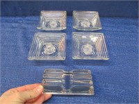 4 manhattan glass candle holders & glass stand