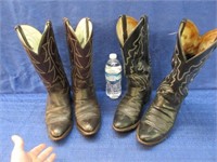 2 vintage pair of cowboy boots - mens sz 9.5