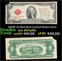 1928F $2 Red Seal United States Note Grades AU Det