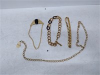 4 gold tone necklaces