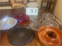 Mixed Lot of Serving Dishes and Copper Mold