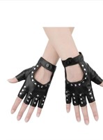 New 1 Pair Half Finger Leather Gloves, Stylish