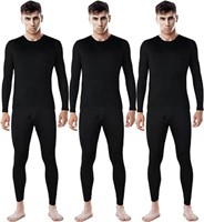 [Size : Medium] Patelai 3 Sets Men's Thermal Under