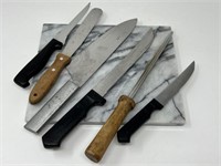 Knives & Marble Cutting Block