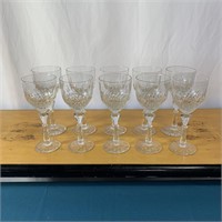 Set 10 Crystal  Wine Glasses