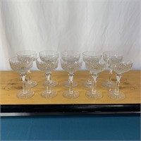 Set 10 Crystal Champagne Glasses