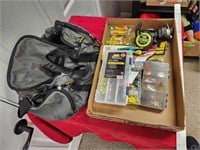 Cabelas bag and fishing items