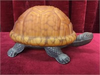 Stained Glass & Cast Turtle Lamp