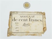 Note bancaire Assignat de cent francs 1795