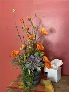 Artificial Floral Arrangement with Planter