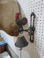 CAST IRON ROOSTER BELL -- 12" TALL
