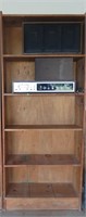 5 shelf wooden unit: 81 1/2" tall x 33 1/2" wide x