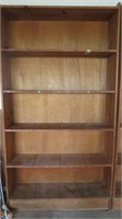 5 shelf wooden unit: 81 1/2" tall x 43 3/4" wide x