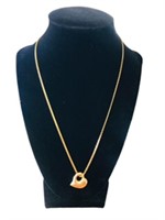 14K gold necklace 20 inch &  heart 5.1 gr