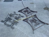 Wrought Iron Picnic Table & 2 Benches Frames