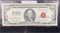 Currency: 1966 $100 Red Seal US Bank Note FR#1550