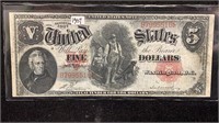 Currency: 1907 $5 United States "Wood Chopper"